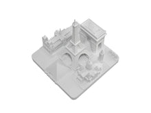 Load image into Gallery viewer, Paris City Skyline 3D Model Landmark Replica Square Matte White 4 ½ Inches