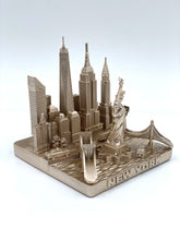 Load image into Gallery viewer, New York City Rose Gold Skyline 3D Model Landmark Square Replica 4 1/2 inches