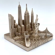 Load image into Gallery viewer, New York City Rose Gold Skyline 3D Model Landmark Square Replica 4 1/2 inches