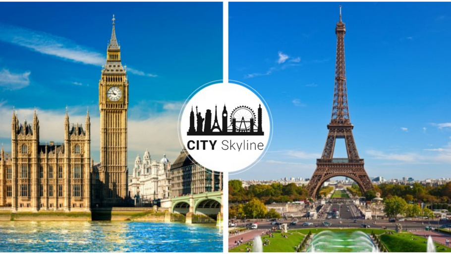 City Skyline Paris versus City Skyline London