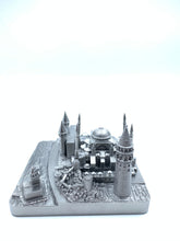 Load image into Gallery viewer, Istanbul City Skyline 3D Model Landmark Replica Square Pewter Silver 4 1/2 Inches
