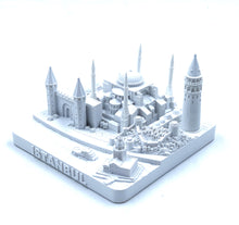Load image into Gallery viewer, Copy of Istanbul City Skyline 3D Model Landmark Replica Square Matte White 4 1/2 Inches
