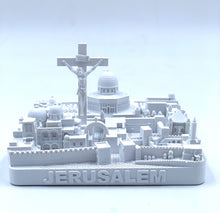 Load image into Gallery viewer, Jerusalem Skyline 3D Model Landmark Replica Square Matte White 4 1/2 Inches

