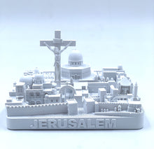 Load image into Gallery viewer, Jerusalem Skyline 3D Model Landmark Replica Square Matte White 4 1/2 Inches
