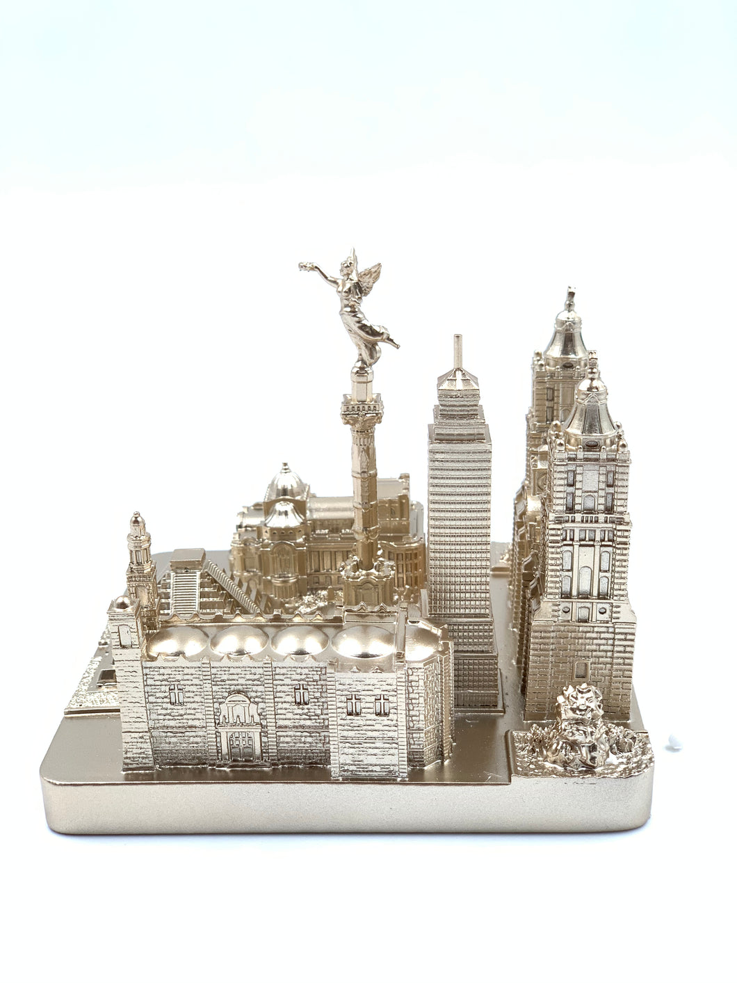 Mexico City Skyline 3D Model Landmark Replica Square Rose Gold 4 1/2 Inches