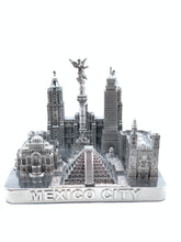 Load image into Gallery viewer, Mexico City Skyline 3D Model Landmark Replica Square Pewter Silver 4 1/2 Inches
