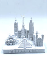 Load image into Gallery viewer, Mexico City Skyline 3D Model Landmark Replica Square Matte White 4 1/2 Inches
