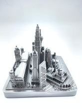 Load image into Gallery viewer, Kuala Lumpur City Skyline 3D Model Landmark Replica Square Pewter Silver 4 1/2 Inches
