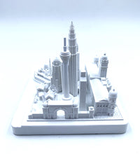 Load image into Gallery viewer, Kuala Lumpur City Skyline 3D Model Landmark Replica Square Matte White 4 1/2 Inches
