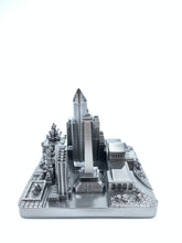 Load image into Gallery viewer, Jakarta Skyline 3D Model Landmark Replica Square Pewter Silver 4 1/2 Inches
