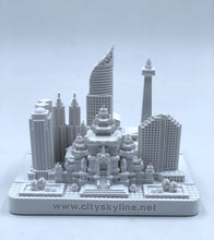 Load image into Gallery viewer, Jakarta City Skyline 3D Model Landmark Replica Square Matte White 4 1/2 Inches
