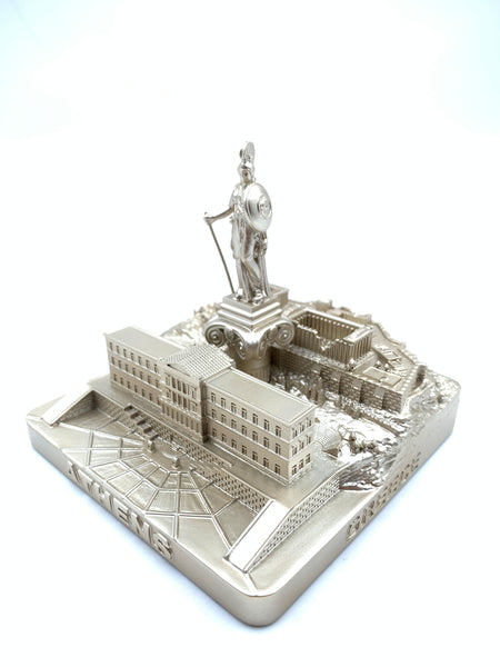 Athens Skyline 3D Model Landmark Replica Square Rose Gold 4 1/2 Inches
