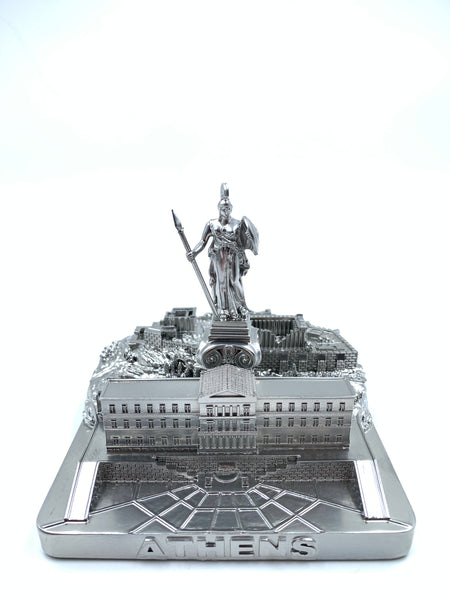 Athens Skyline 3D Model Landmark Replica Square Silver 4 1/2 Inches