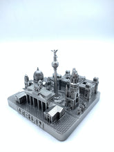 Load image into Gallery viewer, Berlin City Skyline 3D Model Landmark Replica Square Silver 4 1/2 Inches
