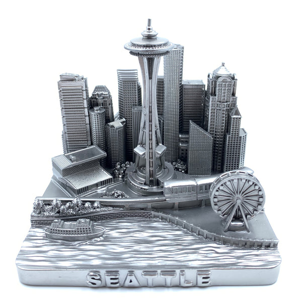 Copy of Seattle City Skyline 3D Model Landmark Replica Square Silver 4 1/2 Inches