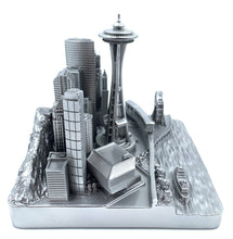 Load image into Gallery viewer, Copy of Seattle City Skyline 3D Model Landmark Replica Square Silver 4 1/2 Inches
