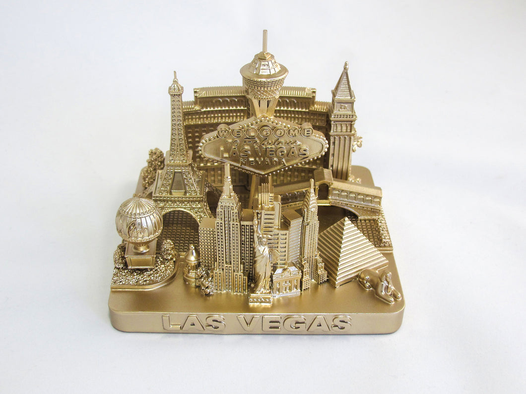 Las Vegas City Rose Gold Skyline Landmark 3D Model 4 1/2 inches