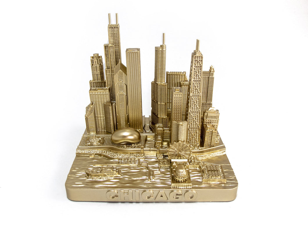 Chicago City Rose Gold Skyline Landmark 3D Model 4 1/2 inches