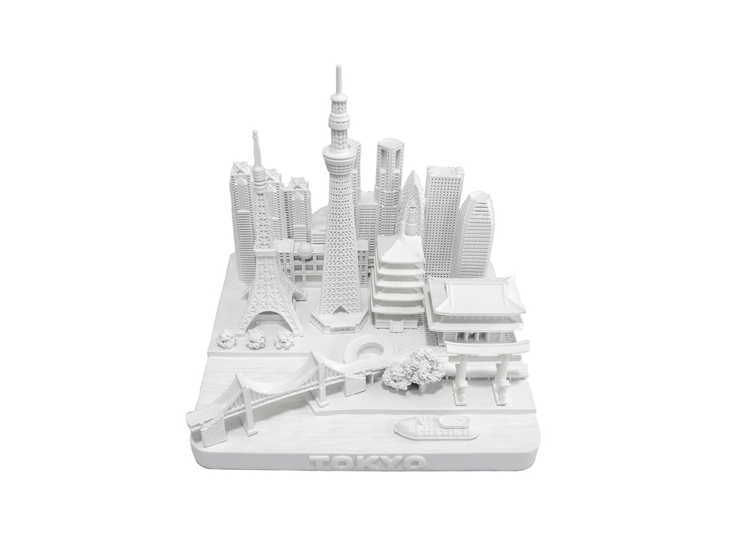 Tokyo Japan City Matte White Skyline Landmark 3D Model 4 12/ inches