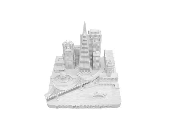 San Francisco City Matte White Skyline Landmark 3D Model 4 1/2 inches
