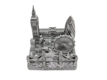 Load image into Gallery viewer, London City Silver Skyline 3D Square Model 4 1/2 inches

