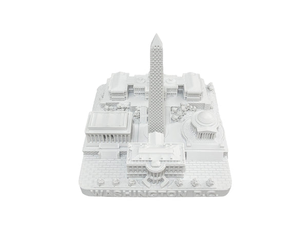 Washington DC Matte White Skyline Landmark 3D Model 4 1/2 inches