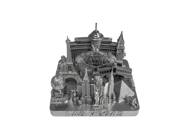 Las Vegas City Skyline Landmark 3D Model Silver 4 1/2 Inches 1023