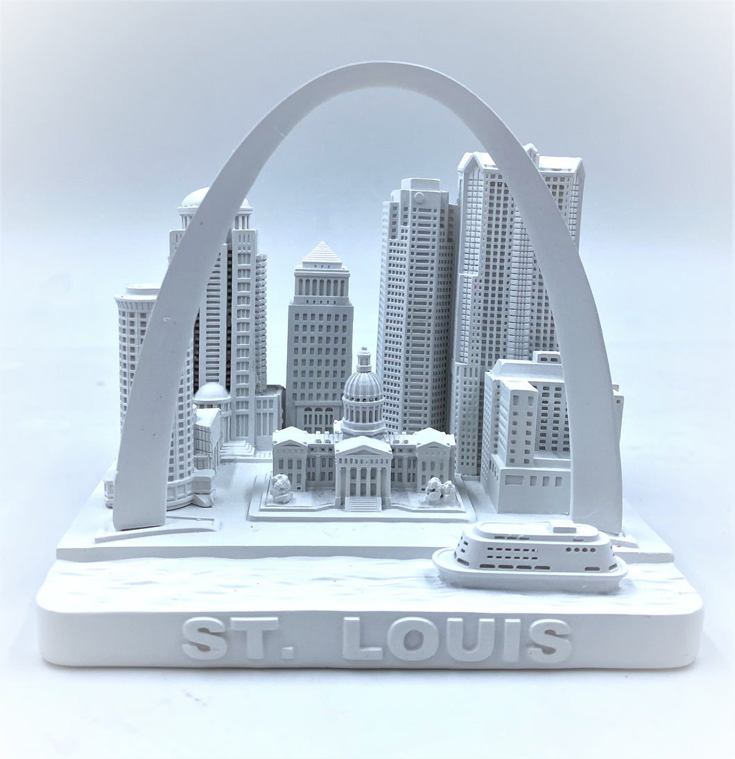 St. Louis City Skyline 3D Model Matte White 4.5 Inches