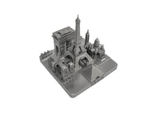Load image into Gallery viewer, Paris City Skyline 3D Model Landmark Replica Square Silver 4 ½ inches
