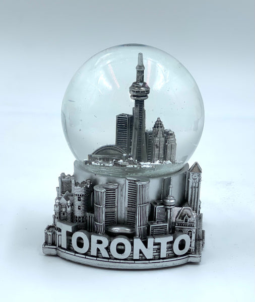 Toronto City Skyline 3D Model Snow Water Globe Silver 3.5 Inches