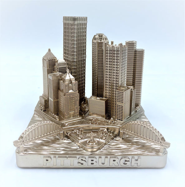 Pittsburgh City Skyline 3D Model Rose Gold 4.5 Inches