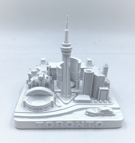 Toronto City Skyline 3D Model Matte White 4.5 Inches