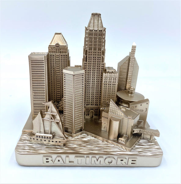 Baltimore City Skyline 3D Model Rose Gold 4.5 Inches