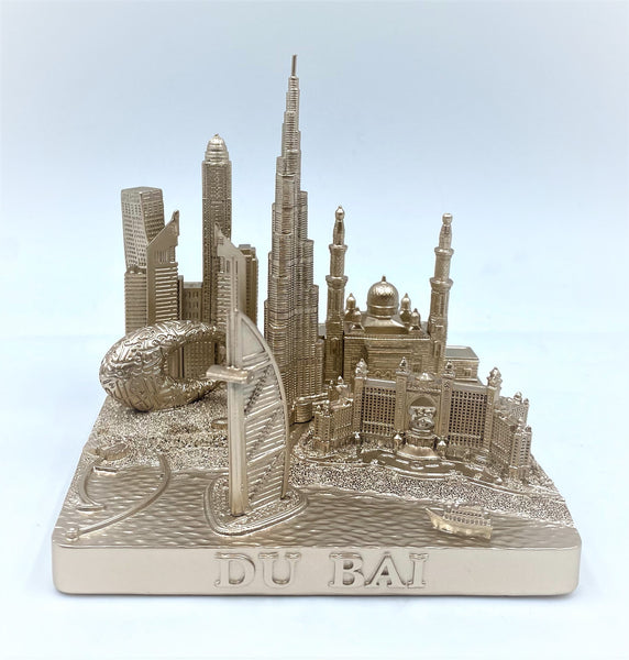 Du Bai City Skyline 3D Model Rose Gold 4.5 Inches