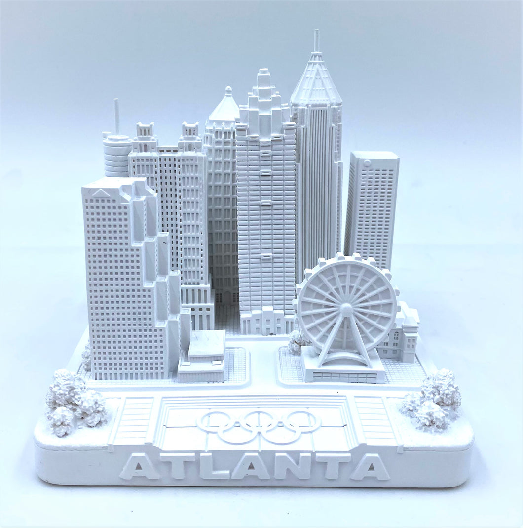 Atlanta City Skyline 3D Model White 4.5 Inches