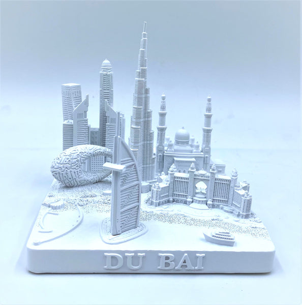 Dubai City Skyline 3D Model Matte White 4.5 Inches