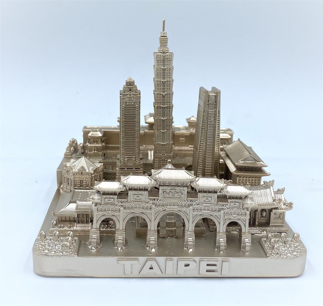 Tai Pei City Skyline 3D Model Rose Gold 4.5 Inches