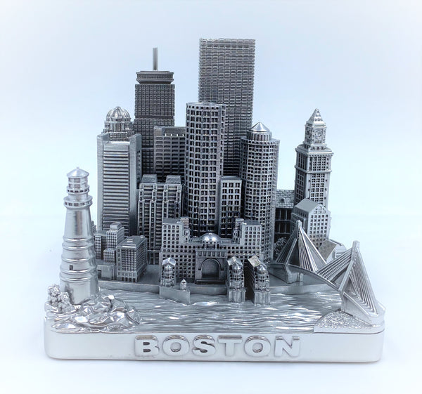 Boston City Skyline 3D Model Silver 4.5 Inches