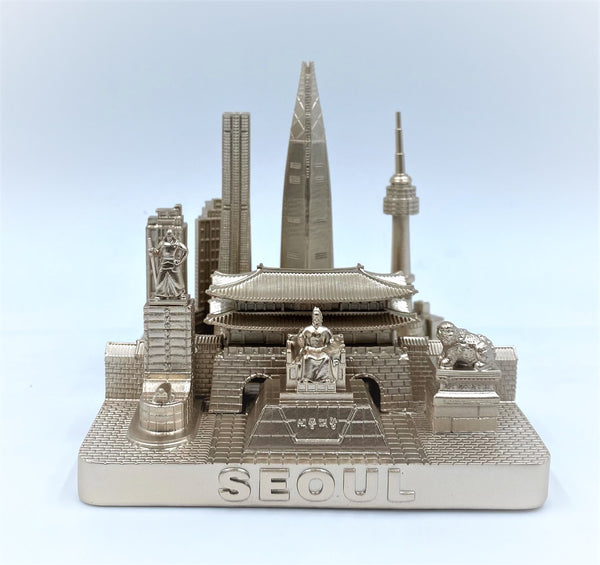 Seoul City Skyline 3D Model Rose Gold 4.5 Inches