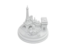 Load image into Gallery viewer, Paris City Matte White Skyline 3D Model Landmark Round Replica 5 1/2 inches
