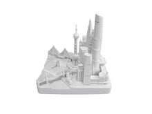 Load image into Gallery viewer, Shanghai City Skyline Landmark 3D Model Matte White 4 1/2 Inches 1034
