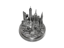 Load image into Gallery viewer, New York City Silver Skyline 3D Model Landmark Round Replica 5 1/2 inches
