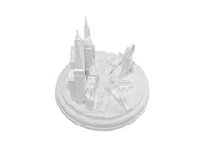 Load image into Gallery viewer, New York City Silver Skyline 3D Model Landmark Round Replica 5 1/2 inches Matte White
