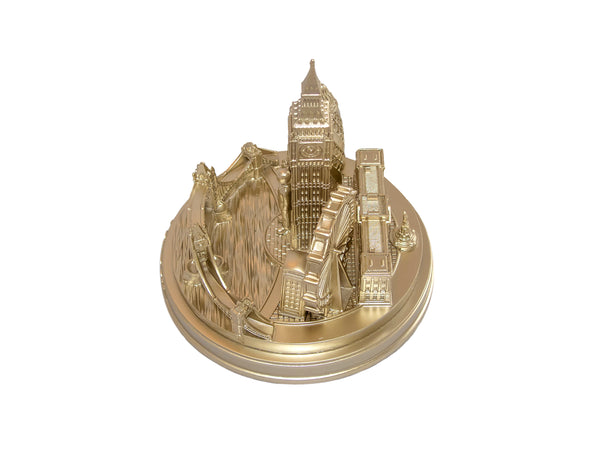 London City Skyline 3D Model Landmark Replica Round Rose Gold 5 ½ Inches