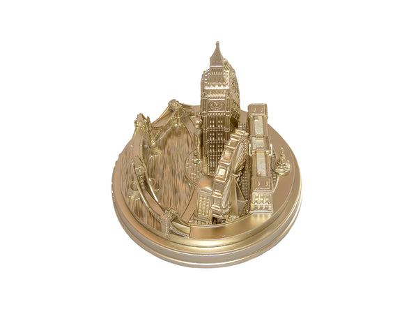 London City Skyline 3D Model Landmark Replica Round Rose Gold 5 ½ Inches