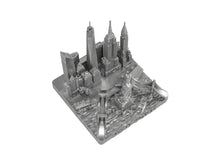 Load image into Gallery viewer, New York City Skyline 3D Model Landmark Replica Square Silver 4 1/2 Inches
