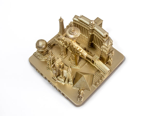 Las Vegas City Rose Gold Skyline Landmark 3D Model 4 1/2 inches