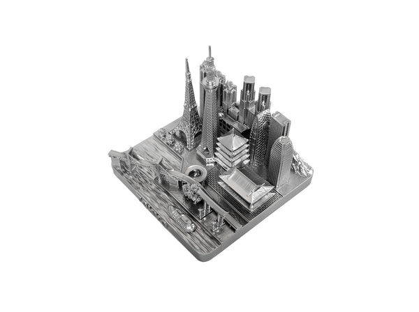 Tokyo Japan City Silver Skyline Landmark 3D Model 4 1/2 inches