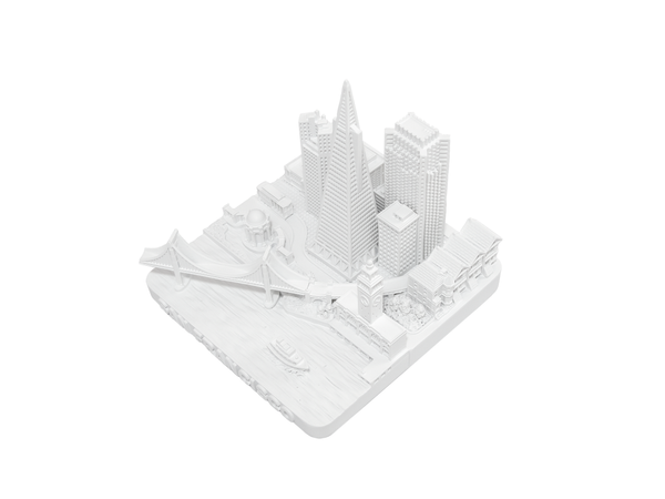 San Francisco City Matte White Skyline Landmark 3D Model 4 1/2 inches