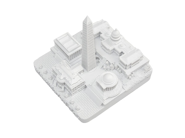 Washington DC Matte White Skyline Landmark 3D Model 4 1/2 inches